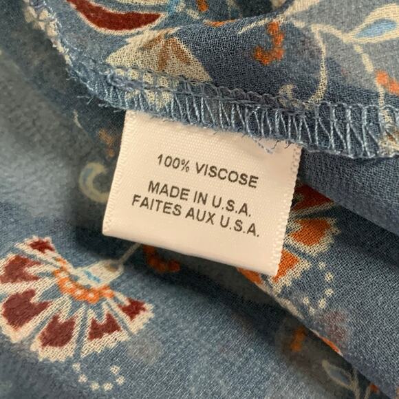 MISA Los Angeles Katryna Off Shoulder Ruffle Mini Dress Blue Floral M Cottage - Picture 9 of 9